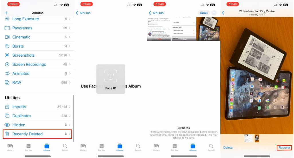 应城苹果14维修分享 iPhone14 上恢复已删除的照片 