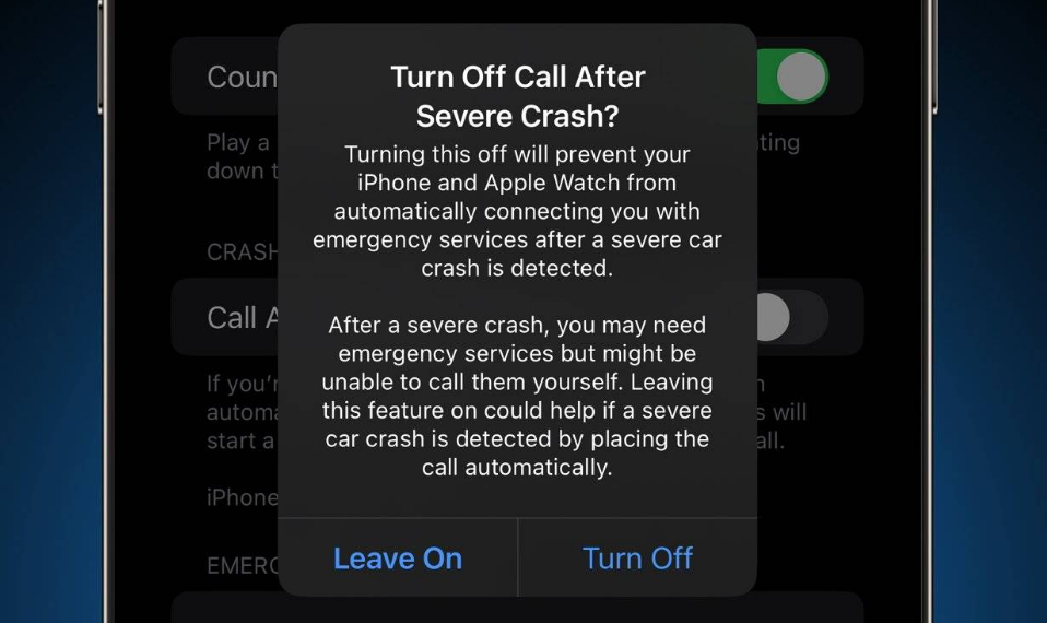 应城苹果14维修分享 iPhone 14 和 Apple Watch 上关闭崩溃检测 