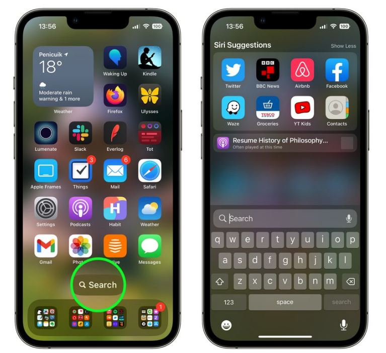 应城苹果手机维修分享升级到 iOS 16 后，如何删除主屏幕上的搜索按钮 
